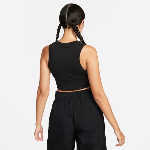 Nike Sportswear Tight Cropped Mini-Rib Tank Top - Black