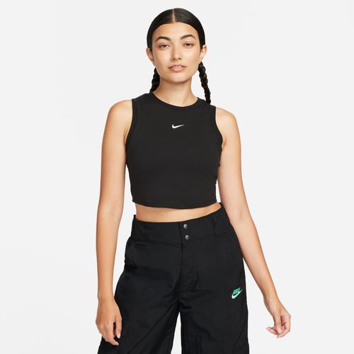 Nike Sportswear Tight Cropped Mini-Rib Tank Top - Black