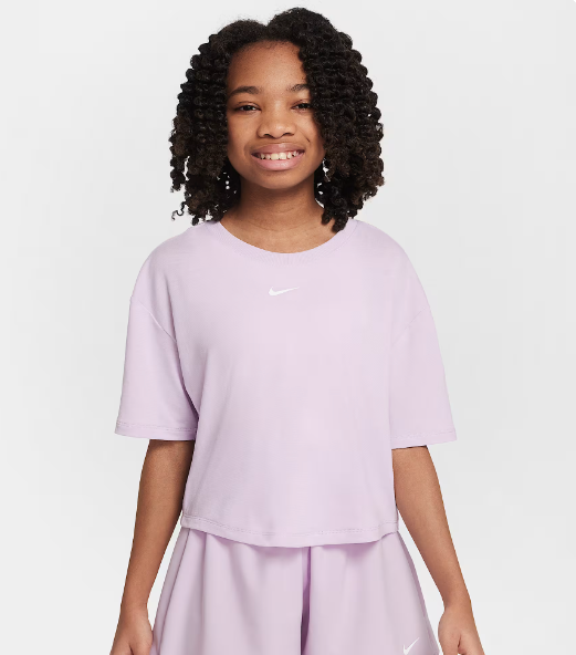 Nike One Relaxe Haut à manches courtes Dri-FIT pour fille - Mauve