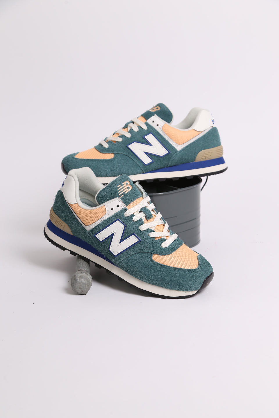 New Balance 574 - New Spruce with Peach Blossom