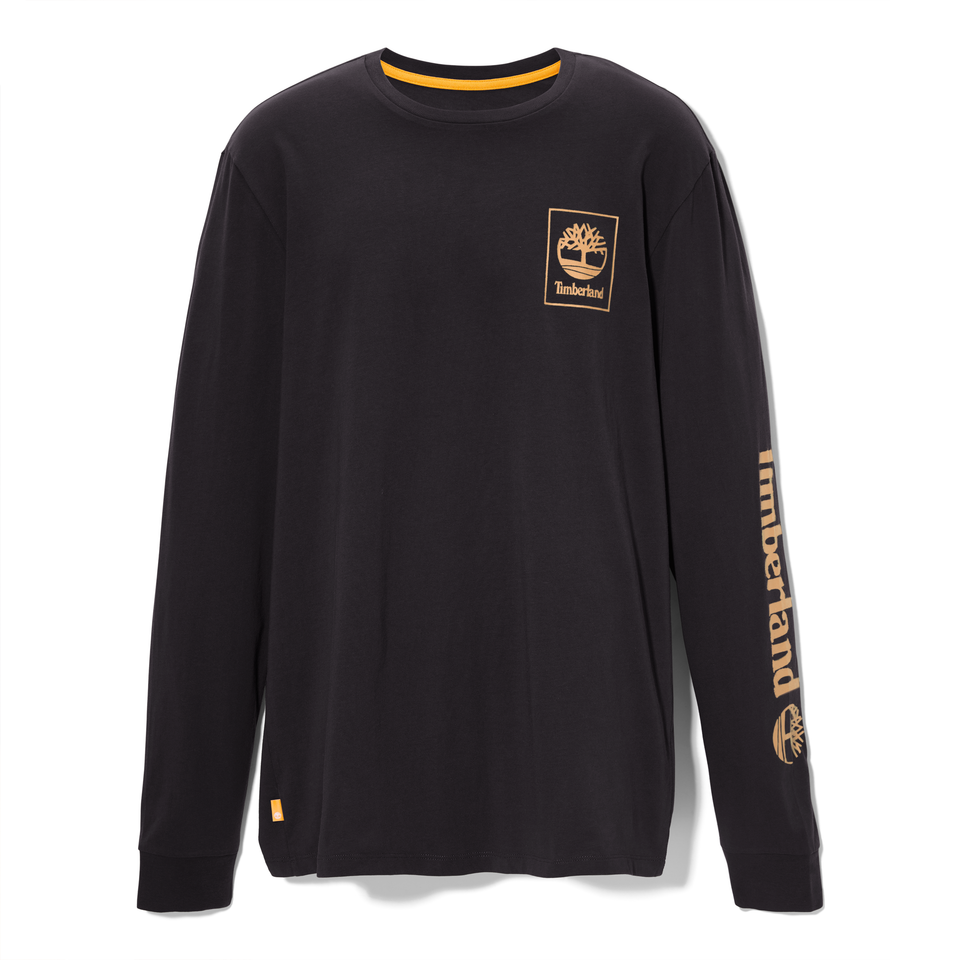 Timberland LS New Stack Logo Tee - Noir