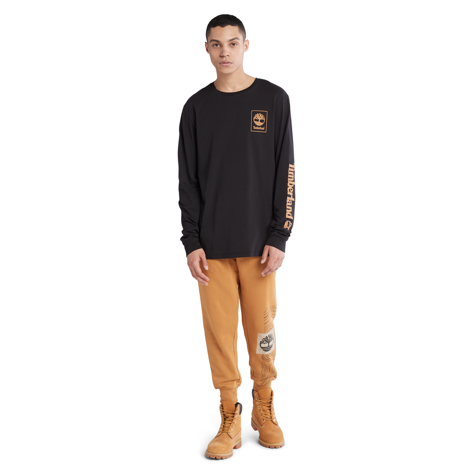 Timberland LS New Stack Logo Tee - Noir