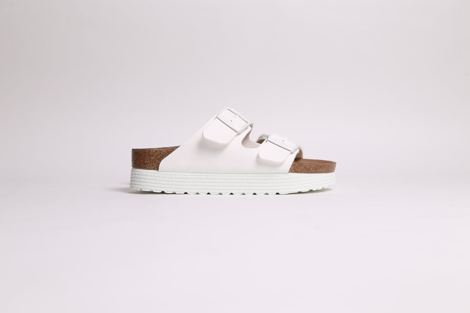 Birkenstock Arizona Grooved Vegan BF Narrow Fit - Blanc
