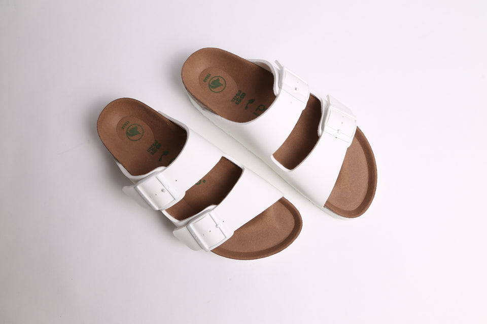 Birkenstock Arizona Grooved Vegan BF Narrow Fit - Blanc