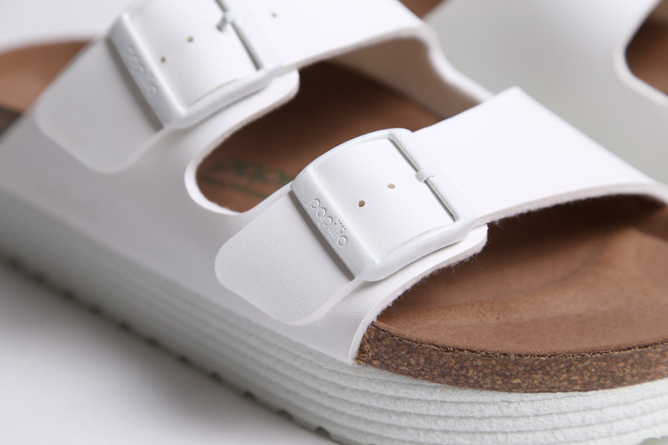 Birkenstock Arizona Grooved Vegan BF Narrow Fit - Blanc