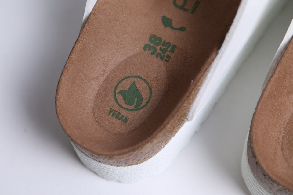 Birkenstock Arizona Grooved Vegan BF Narrow Fit - Blanc