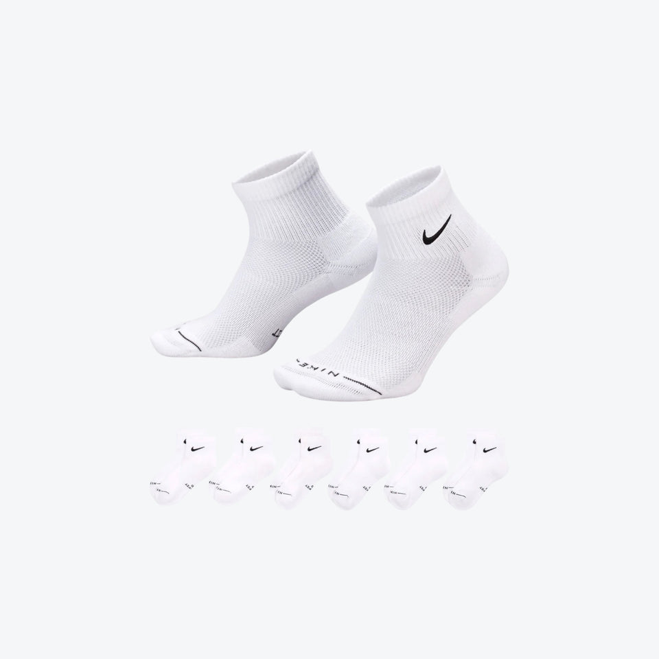 Nike Everyday Elevated Ankle 6 Pack Socks - White HQ8031-901
