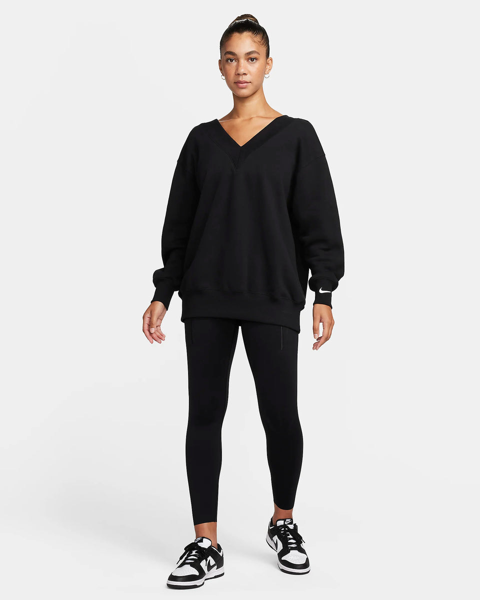 Nike Sportswear Phoenix Fleece OS V-Neck Sweatshirt - Noir