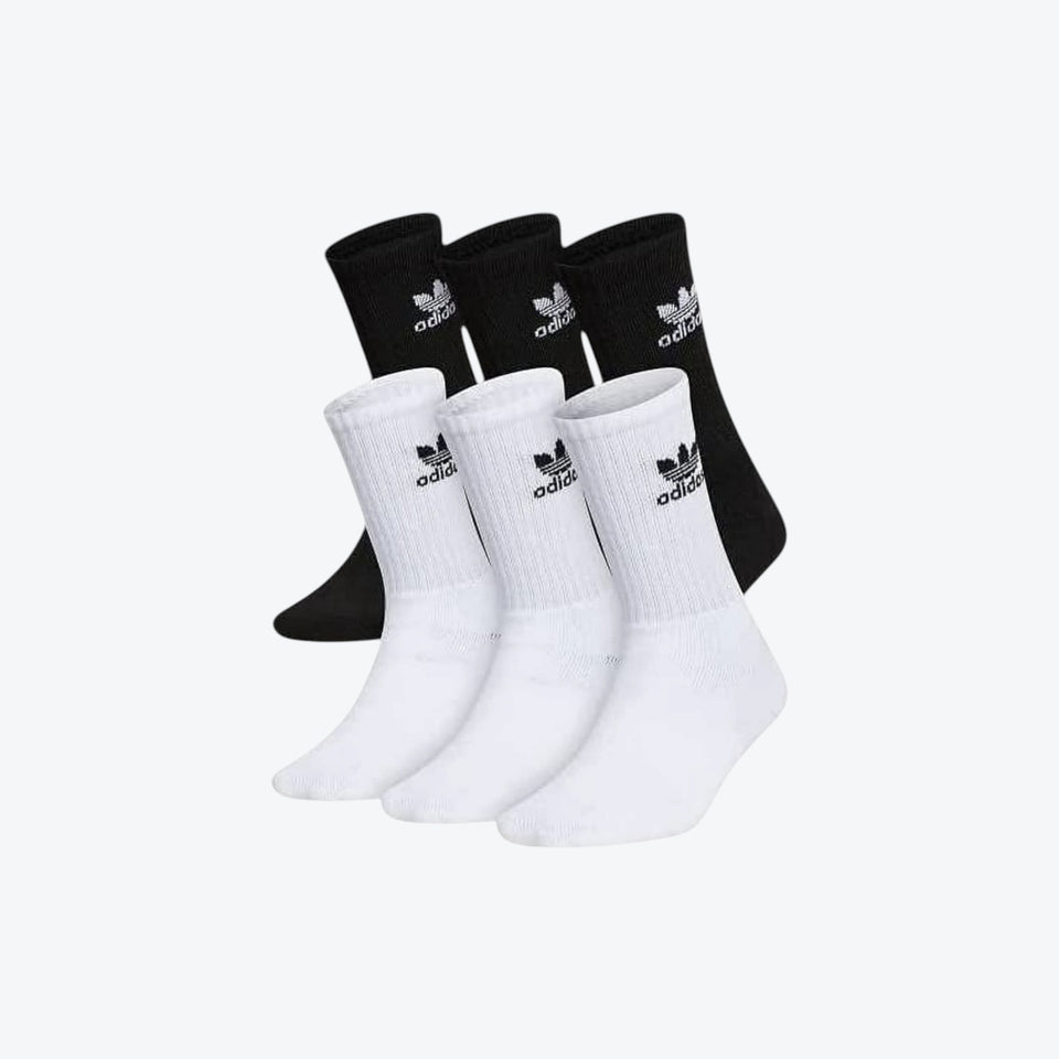 Adidas Trefoil Crew Socks (6 Paires)- Blanc et Noir