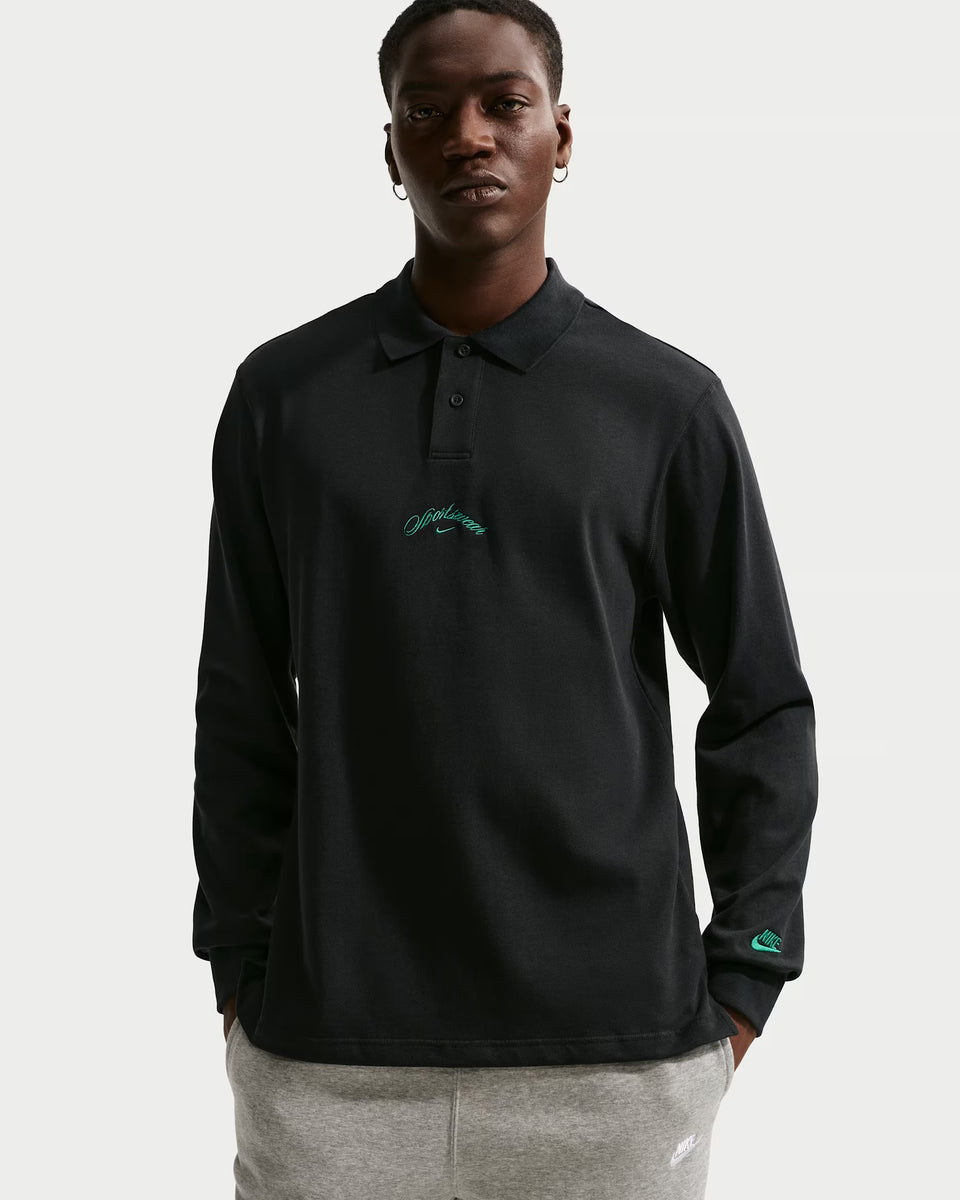 Nike Sportswear Club Long-Sleeve Polo - Black