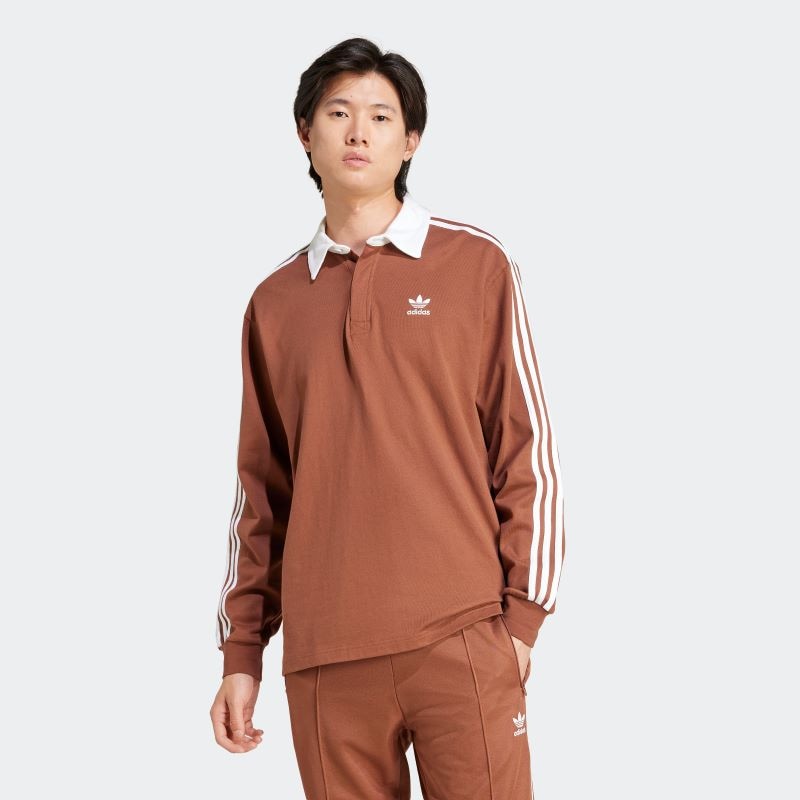 Adidas Rugby Polo Longsleeve - Brown