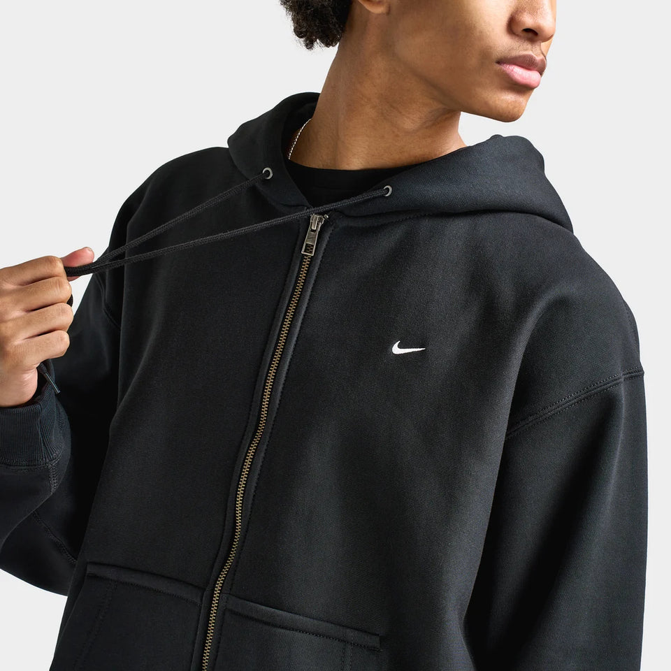 Nike Solo Swoosh Fleece Full Zip Hoodie - Black