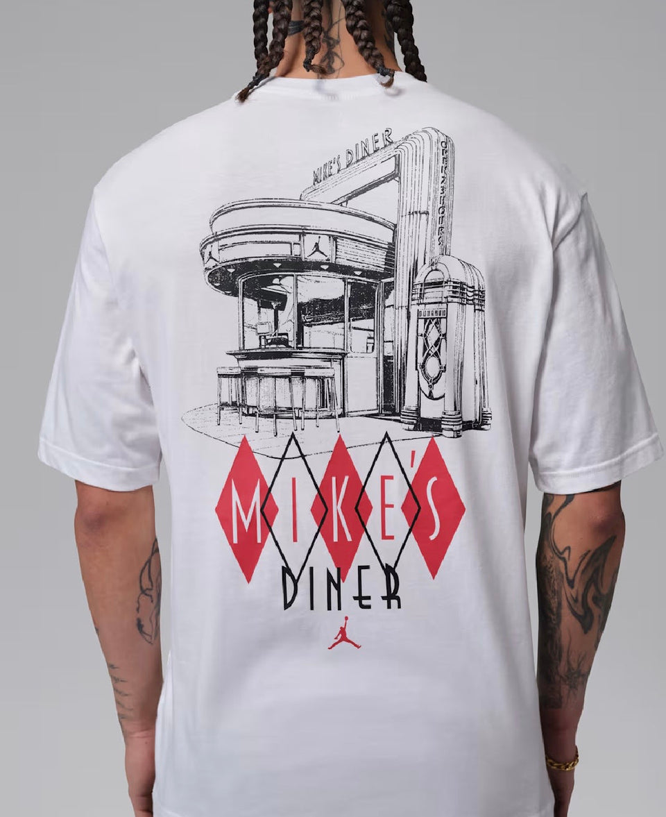 Jordan Mike's Dinner Graphic Tee - White