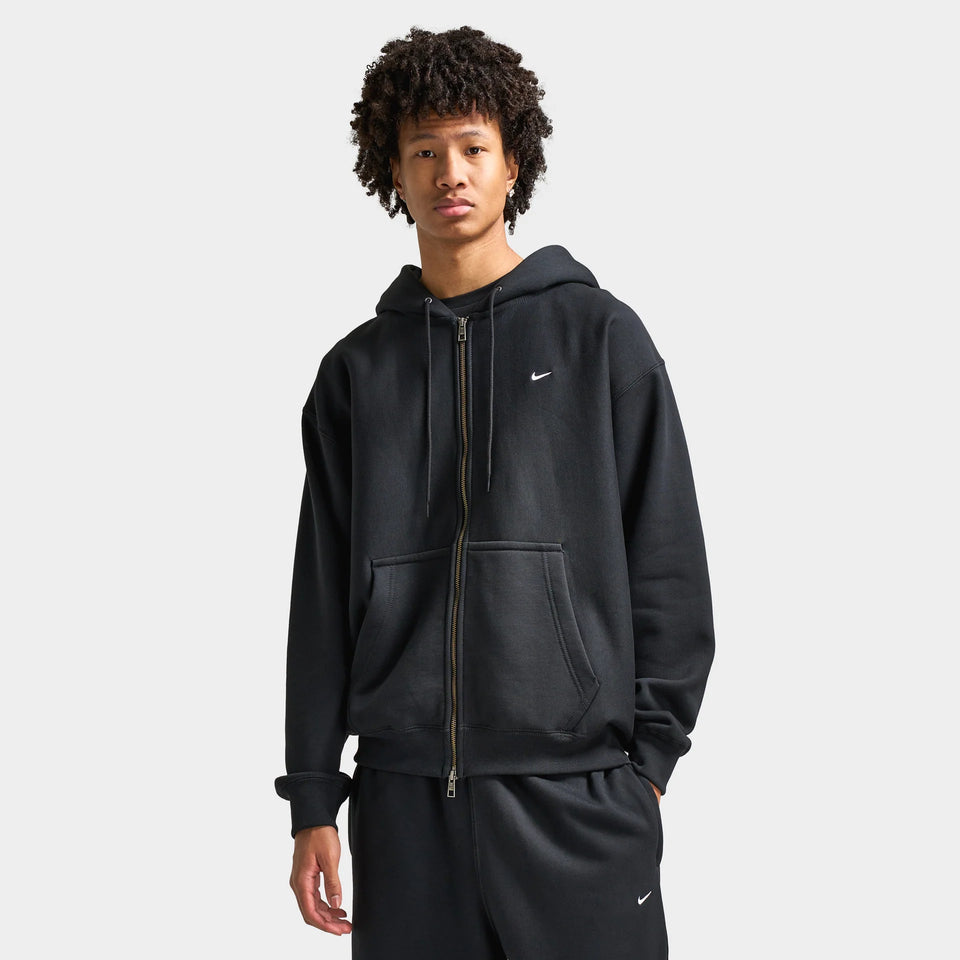 Nike Solo Swoosh Fleece Full Zip Hoodie - Black