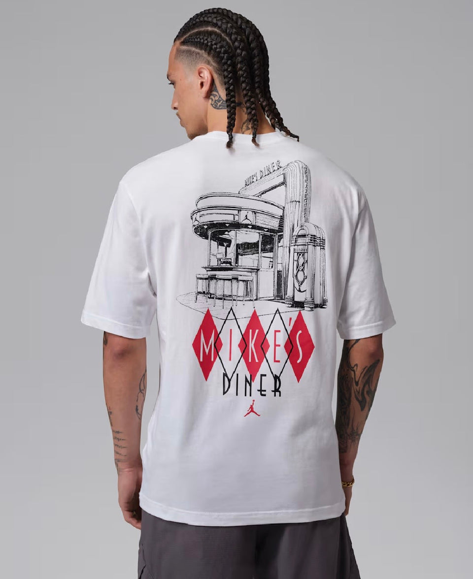 Jordan Mike's Dinner Graphic Tee - White