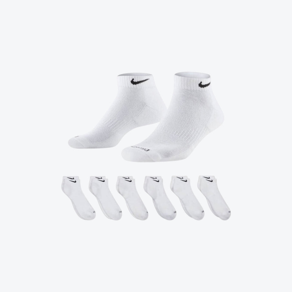 Nike Everyday Cushioned Low Dri-Fit 6 Pack Socks - Blanc SX7042-100