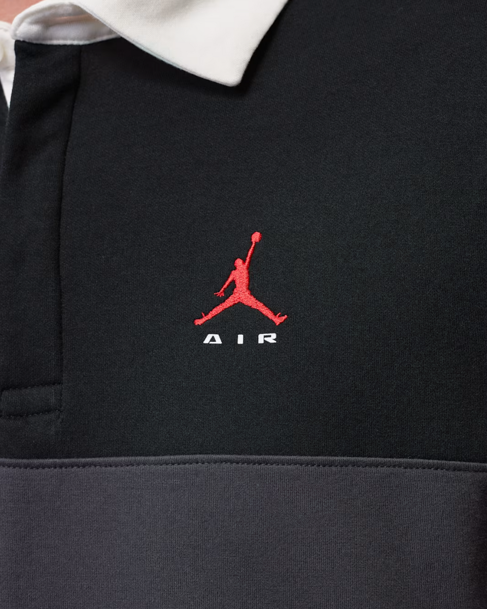 Jordan Brooklyn Long Sleeve Polo - Black Charcoal