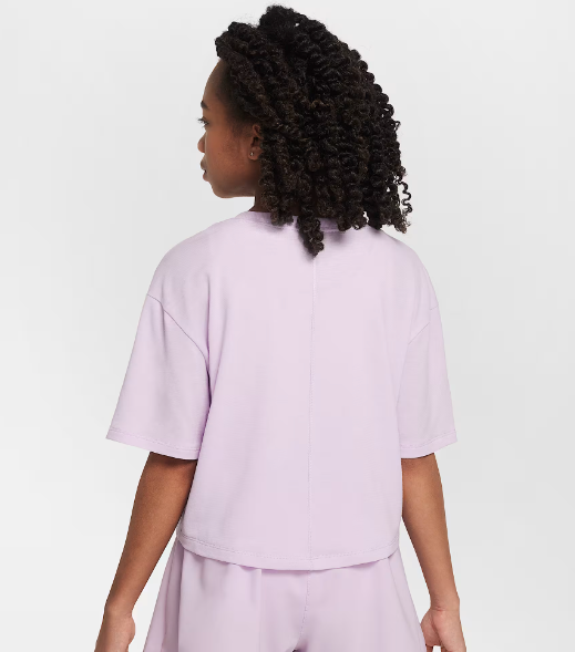 Nike One Relaxe Haut à manches courtes Dri-FIT pour fille - Mauve