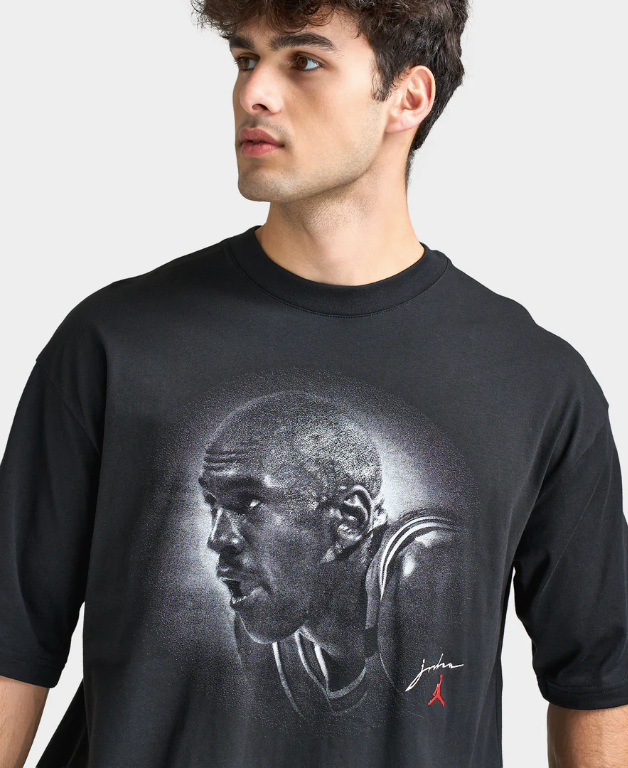 Jordan Graphic Flight Essentials Oversized Crew Tee - Black