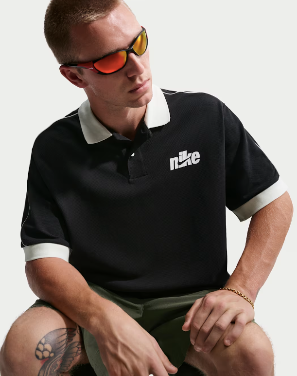 Nike Sportswear Club Oversized Short-Sleeve Polo - Black