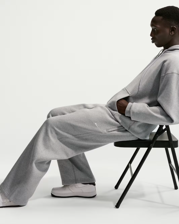 Nike Solo Swoosh Fleece Open-Hem Trousers Pants - Ash Grey
