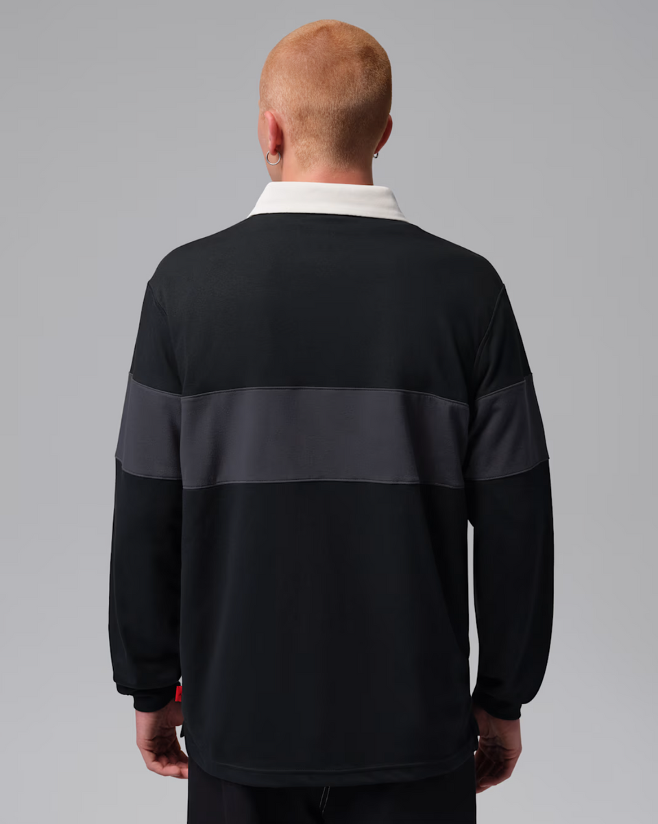 Jordan Brooklyn Long Sleeve Polo - Black Charcoal