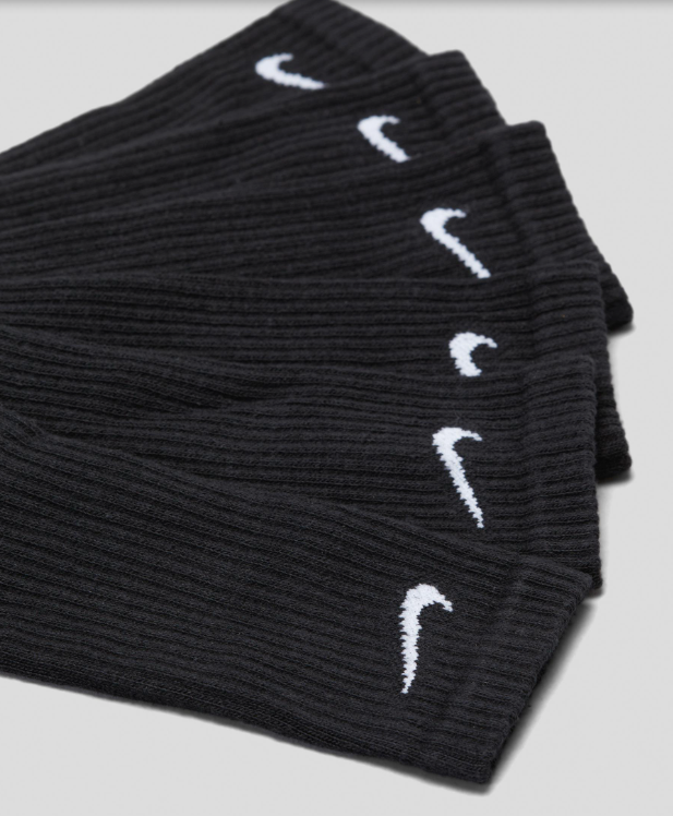 Nike Everyday Cushioned 6 Pack Socks - Black SX7666-010
