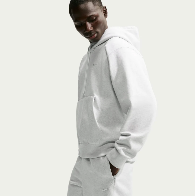 Nike Solo Swoosh Fleece Hoodie - Ash