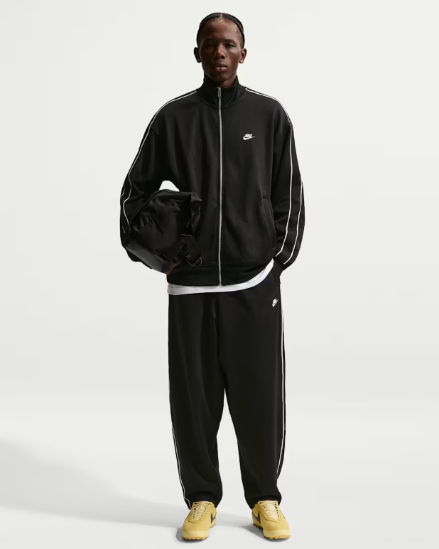 Nike Sportswear Club Oversized Knit Tracksuit Pants - Black