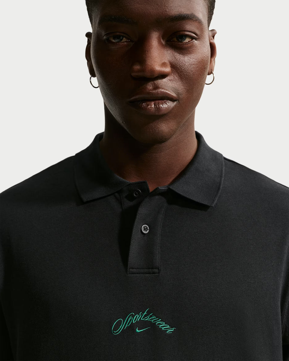 Nike Sportswear Club Long-Sleeve Polo - Black