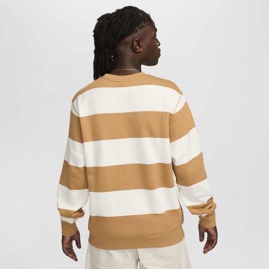 Nike Club Stripe Heavyweight French Terry Crew - Brun