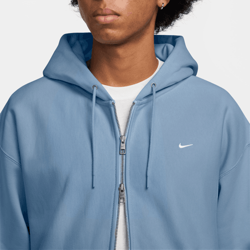 Nike Solo Swoosh Fleece Full Zip Hoodie - Light Blue