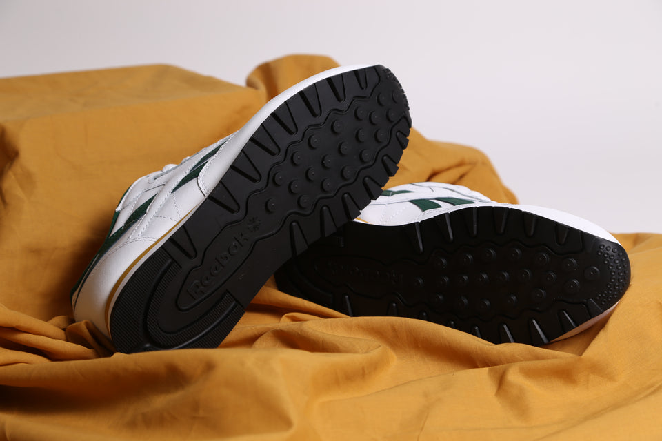 Reebok Classic Leather Homme - White Dark Green Gold