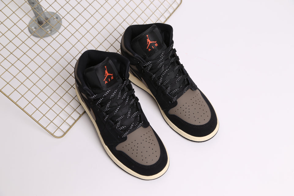 Air Jordan 1 Mid SE GS - Black Olive Grey