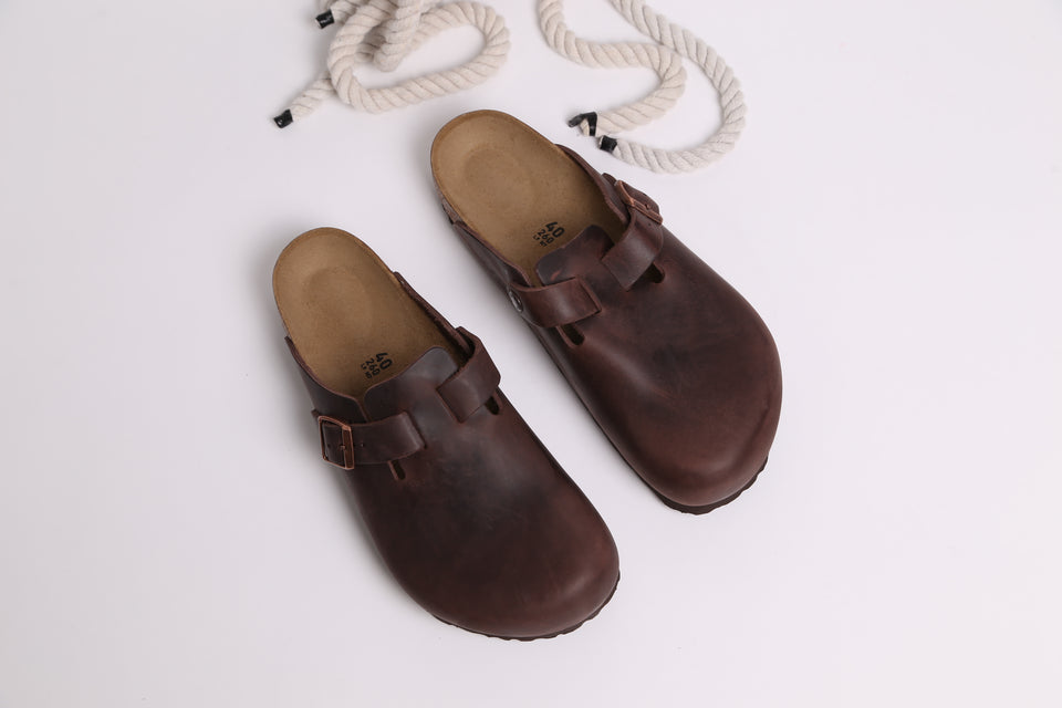 Birkenstock Boston BS Regular Fit - Habana Oiled Leather