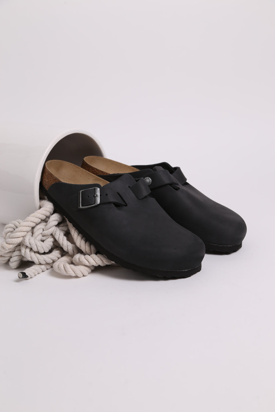 Birkenstock Boston BS Regular Fit - Black Oiled Leather