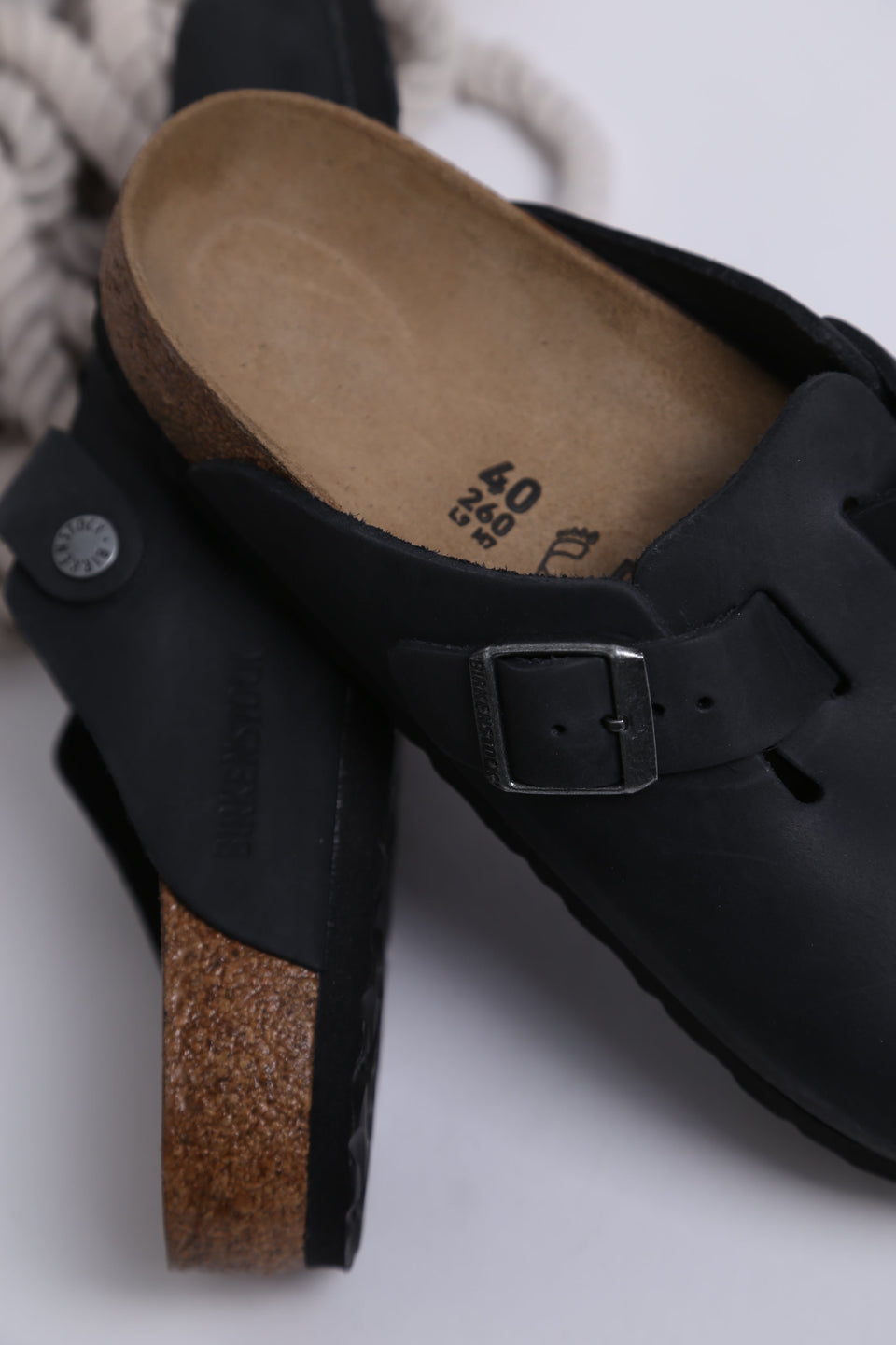 Birkenstock Boston BS Regular Fit - Black Oiled Leather