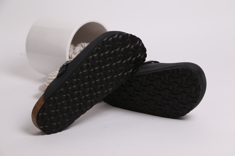 Birkenstock Boston BS Regular Fit - Black Oiled Leather