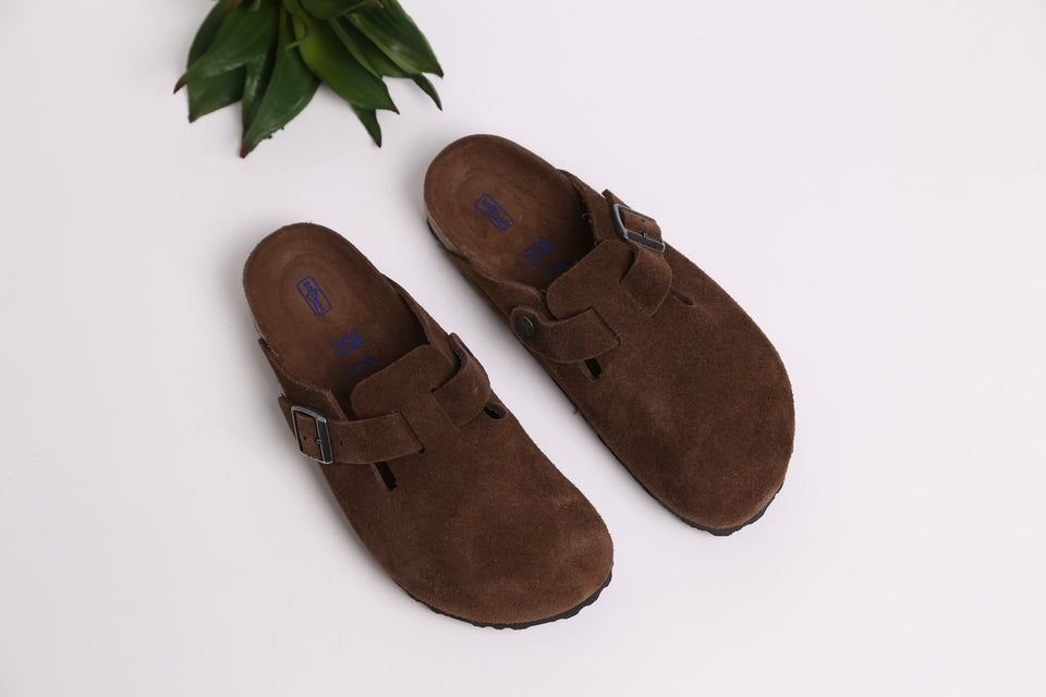 Birkenstock Boston BS Soft Bed Narrow Fit - Carafe Suede