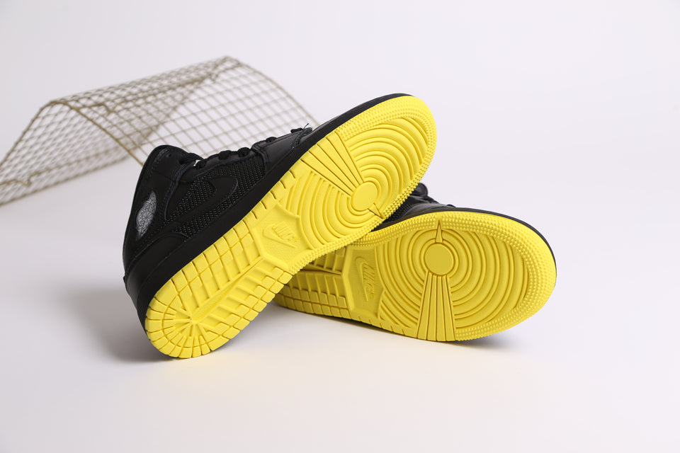 Air Jordan 1 Mid SE GS - Black Opti Yellow