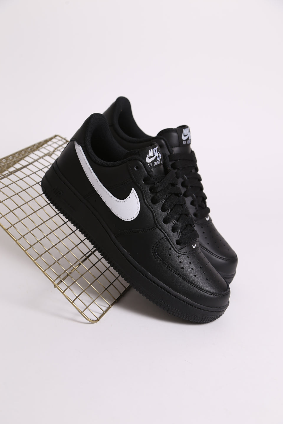 Nike Air Force 1 07'  - Black White Swoosh