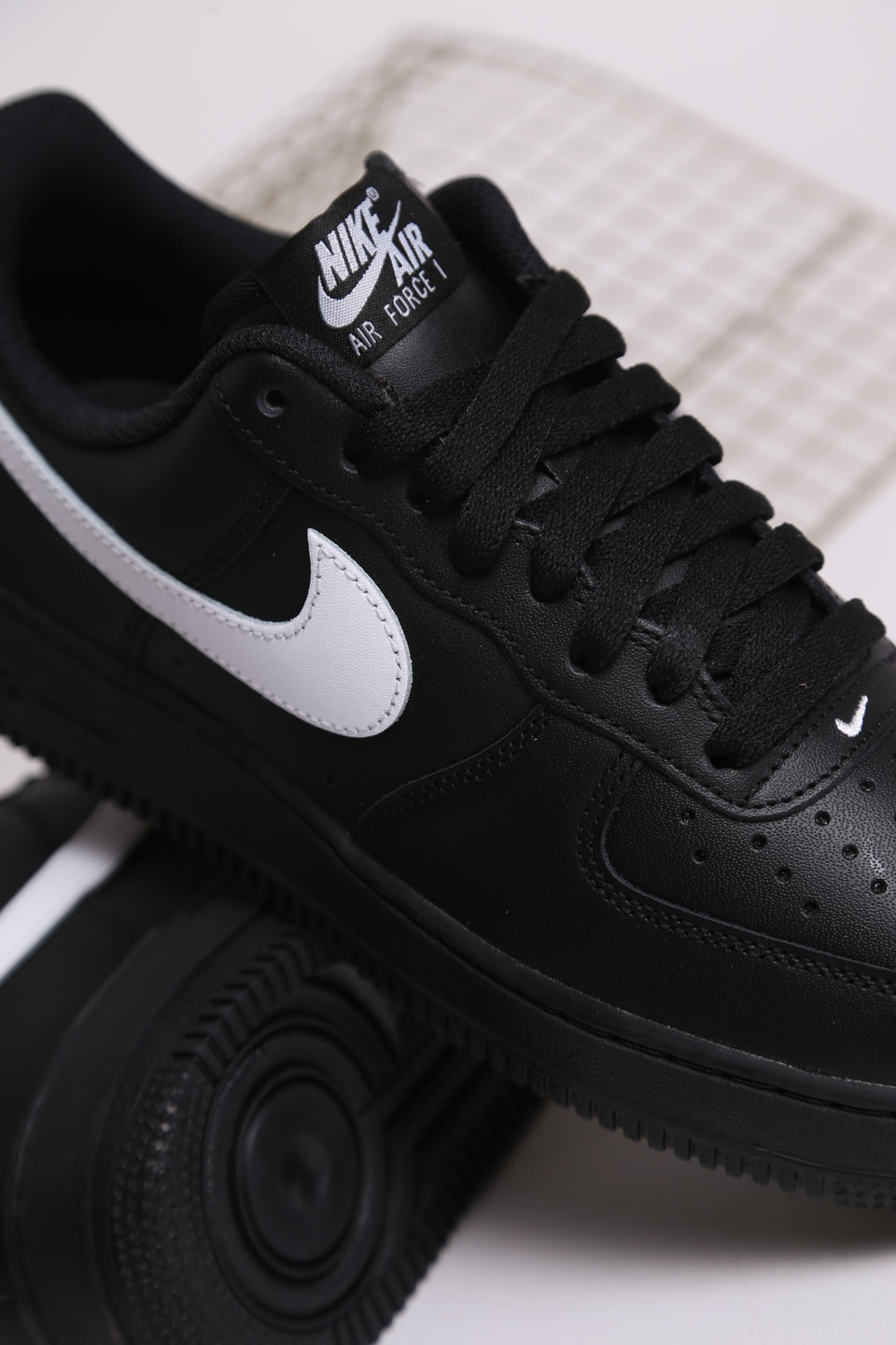 Nike Air Force 1 07'  - Black White Swoosh