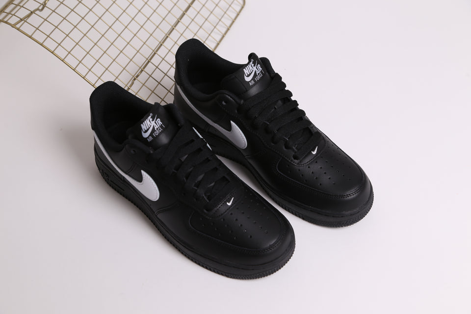 Nike Air Force 1 07'  - Black White Swoosh