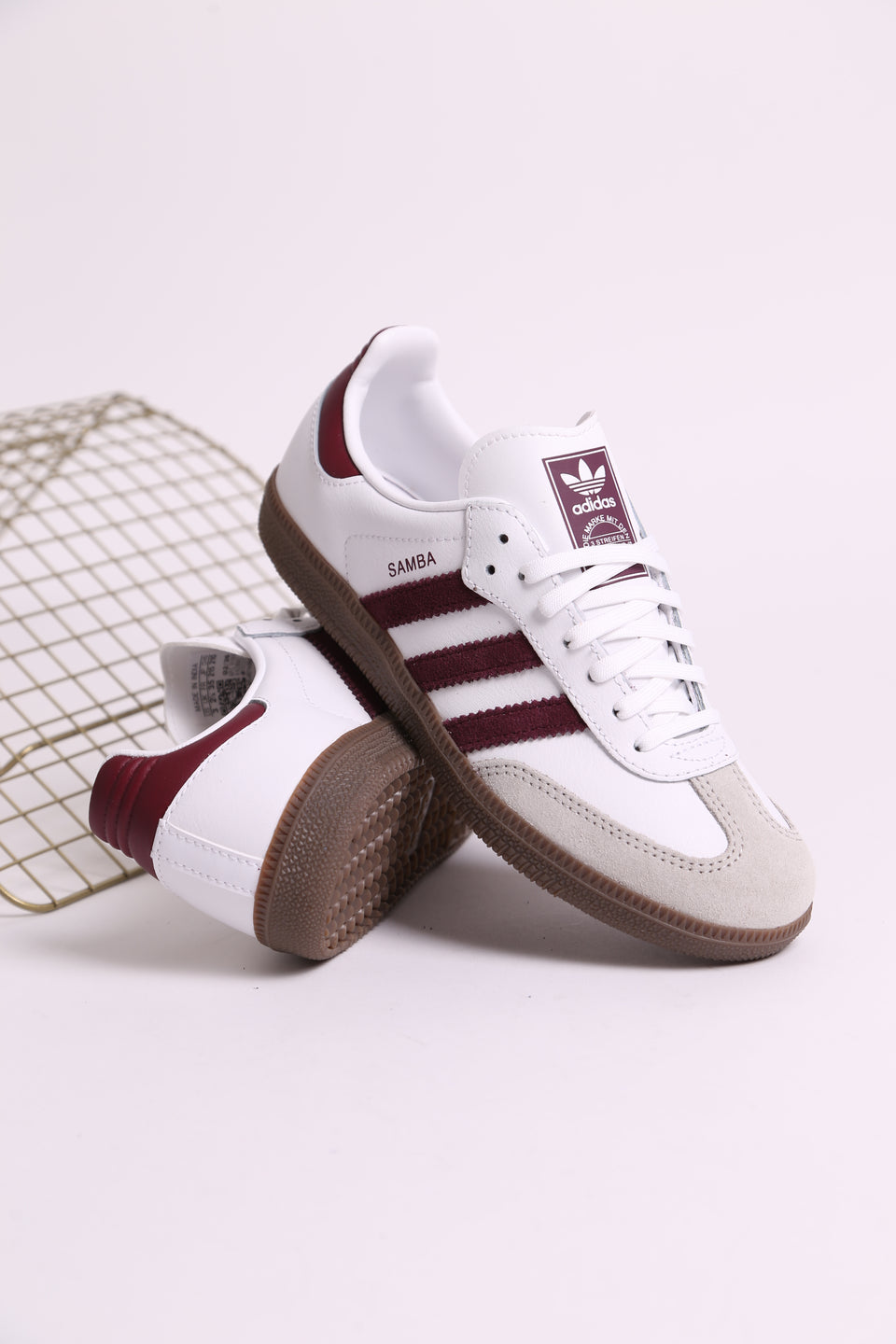 Adidas Samba  C - White Maroon Gum