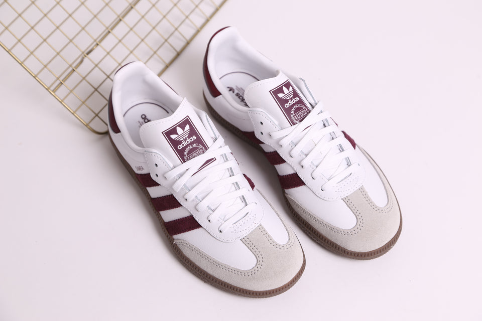Adidas Samba  C - White Maroon Gum