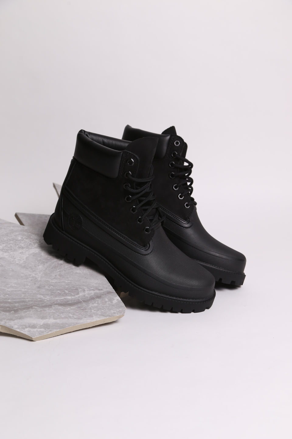 Timberland Heritage 6in WP Rubber Toe  - Black