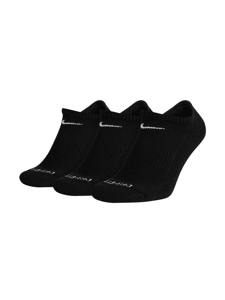 Nike Everyday Cushioned No Show Dri-Fit 3 Pack Socks - Black